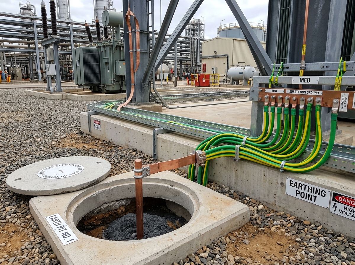 Chemical Earthing rod installation electrical grounding