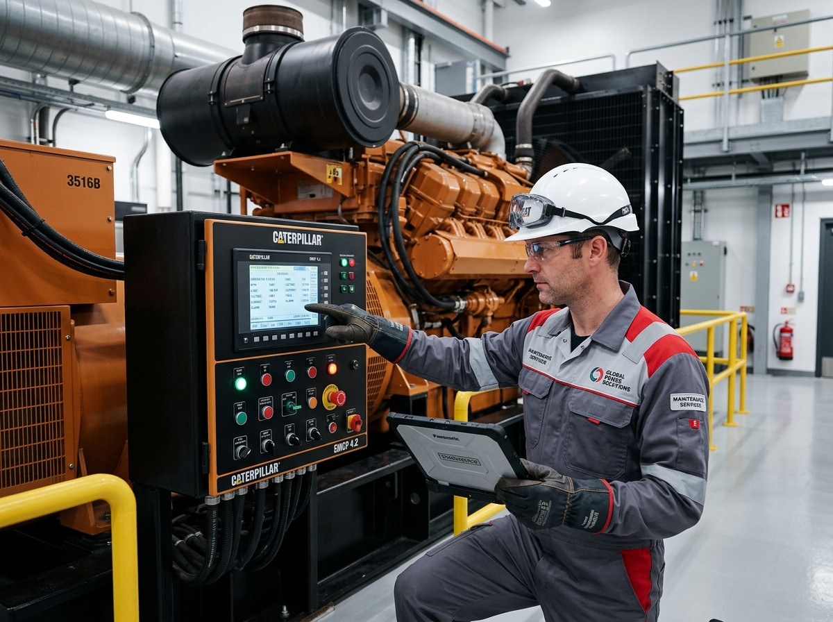 Allied Power Solutions Service Engineer working on Generator Panel